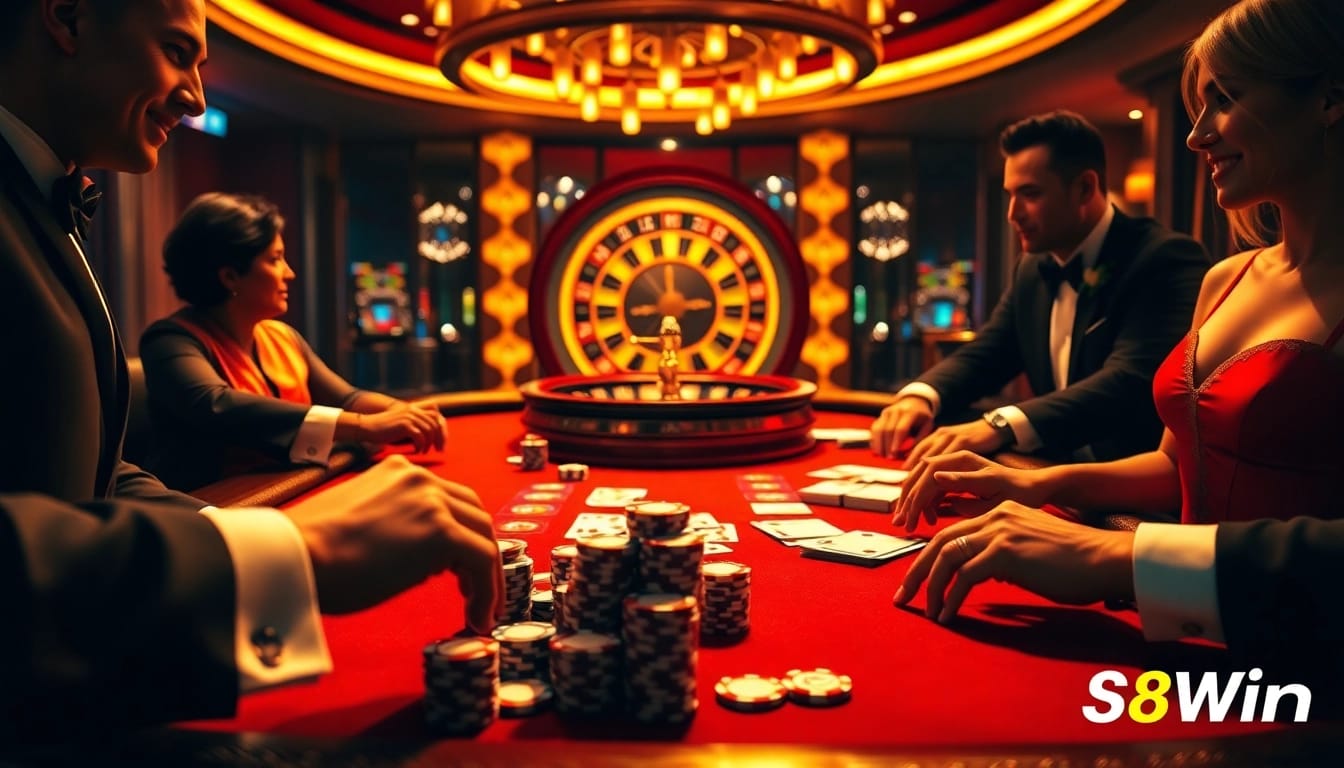 Experience excitement at 58win com with players engaged in high-stakes poker, showcasing thrilling casino action.