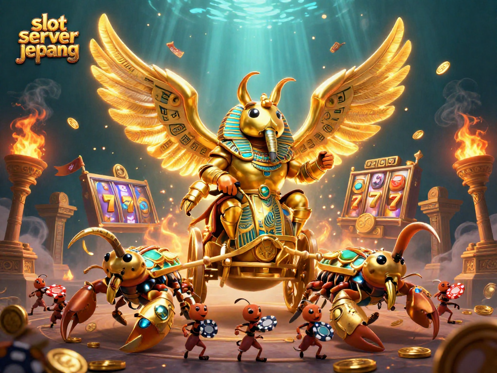Experience thrilling spins with slot server jepang among a vibrant illustration of treasures.