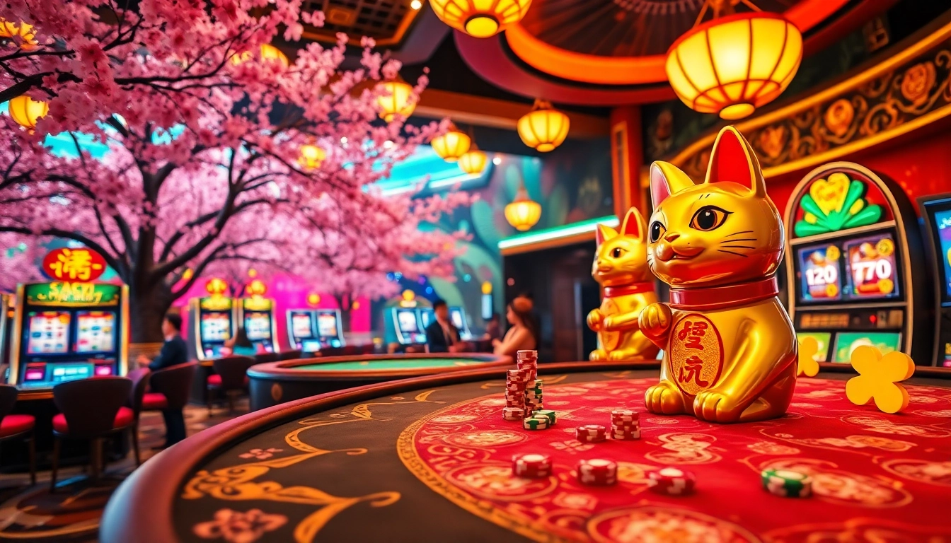 Exciting Lucky Neko PG Soft เกมสล็อต featuring colorful gaming elements and engaging players.