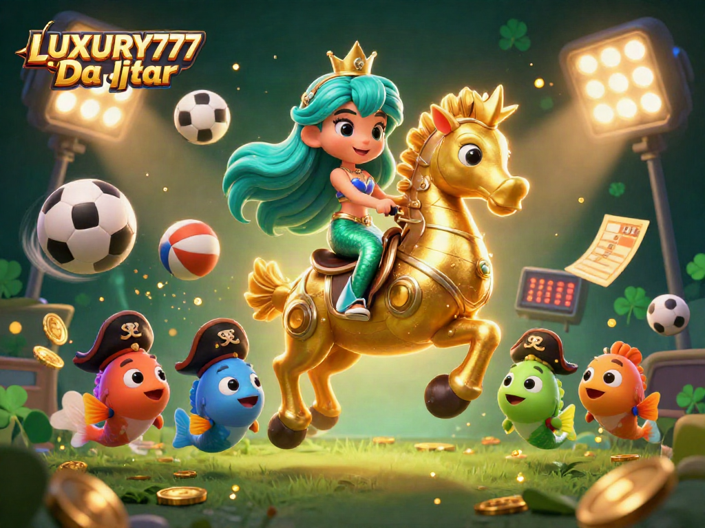 Menampilkan LUXURY777 Daftar dengan ilustrasi kasino 3D yang kaya, menyuguhkan karakter putri duyung bersejarah dan elemen permainan dinamis.