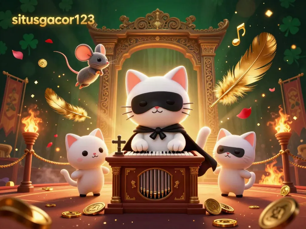 Experience exciting gaming at situsgacor123 with a captivating 3D illustration featuring unique characters and casino elements.