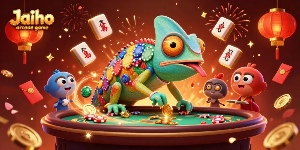 Experience the thrilling Jaiho arcade game with vibrant colors and engaging casino elements.