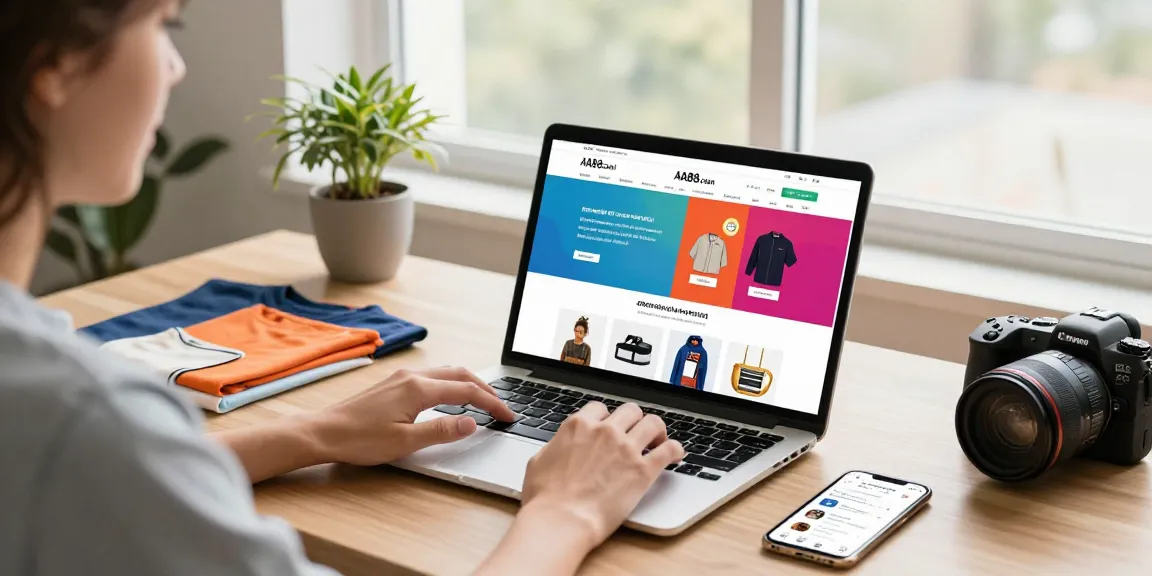 Engaging e-commerce workspace scene highlighting AA88.com shopping experience with vibrant product displays.