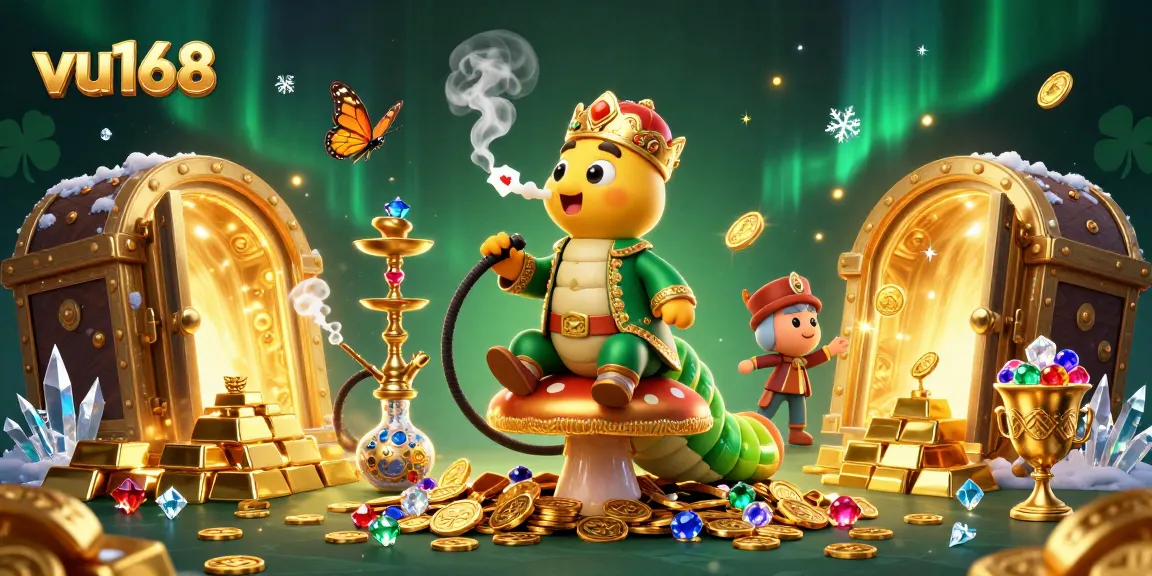 Experience exciting gaming at vu168 with a vibrant illustration of a whimsical casino-themed world.
