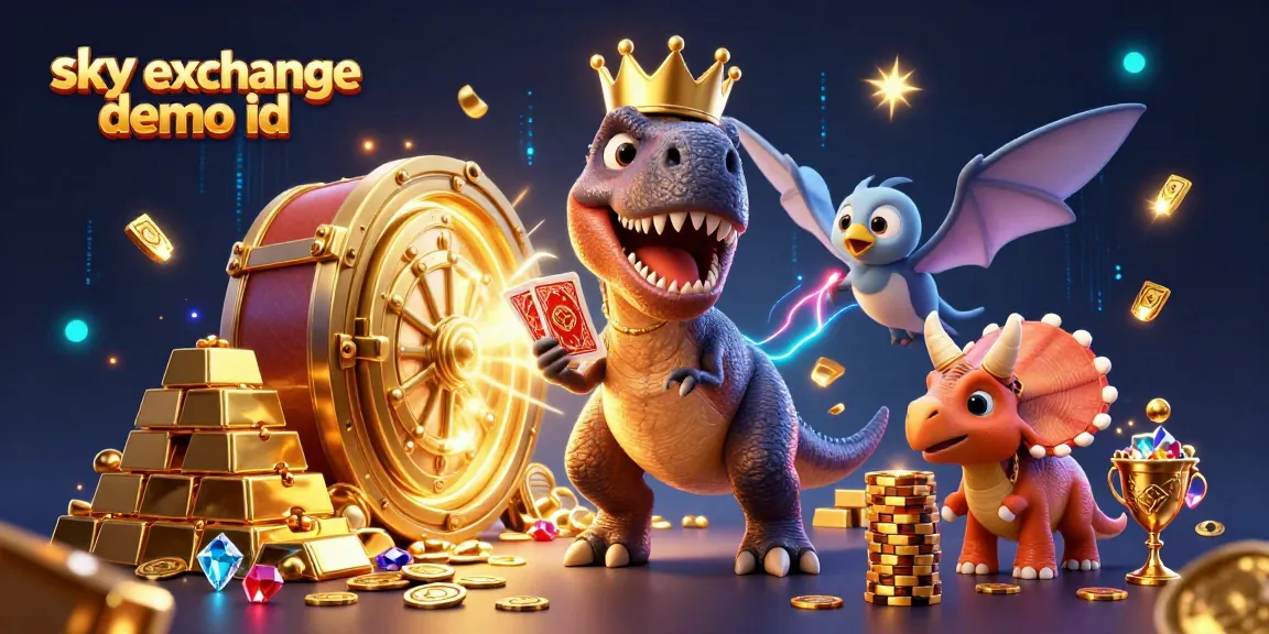 Experience the thrill with Sky Exchange Demo ID, featuring fun characters in rich casino elements.