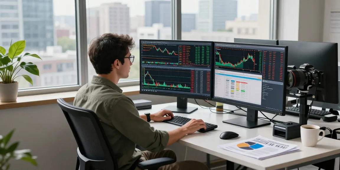 Analisis trading di tempat kerja dengan informasi kakakjudi dan grafik pasar.