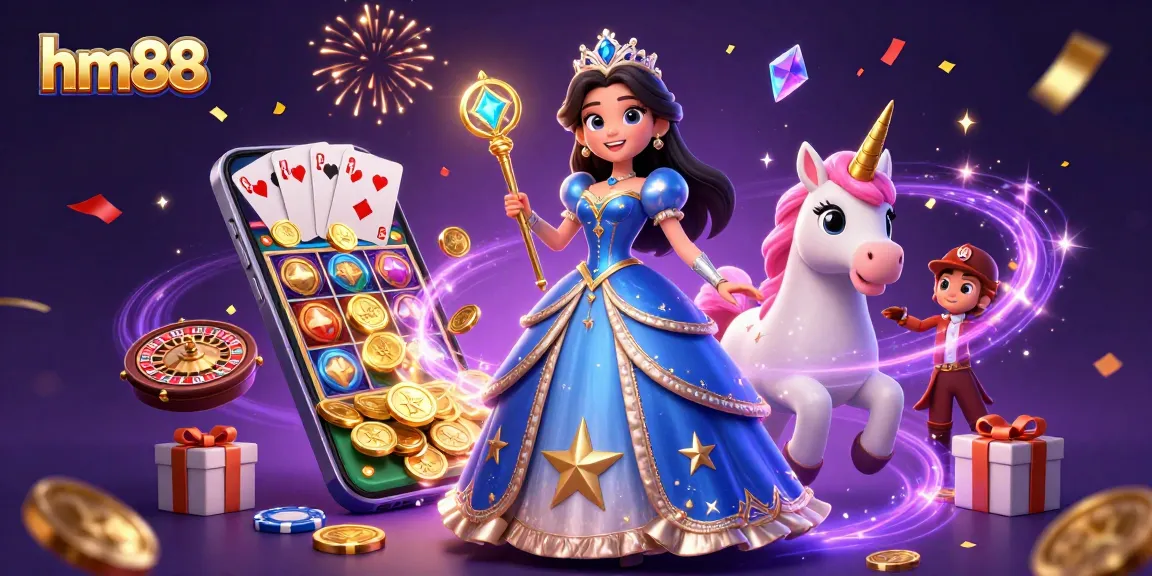 Engage with exciting slots at hm88 while enjoying a vibrant casino experience with sparkling elements.
