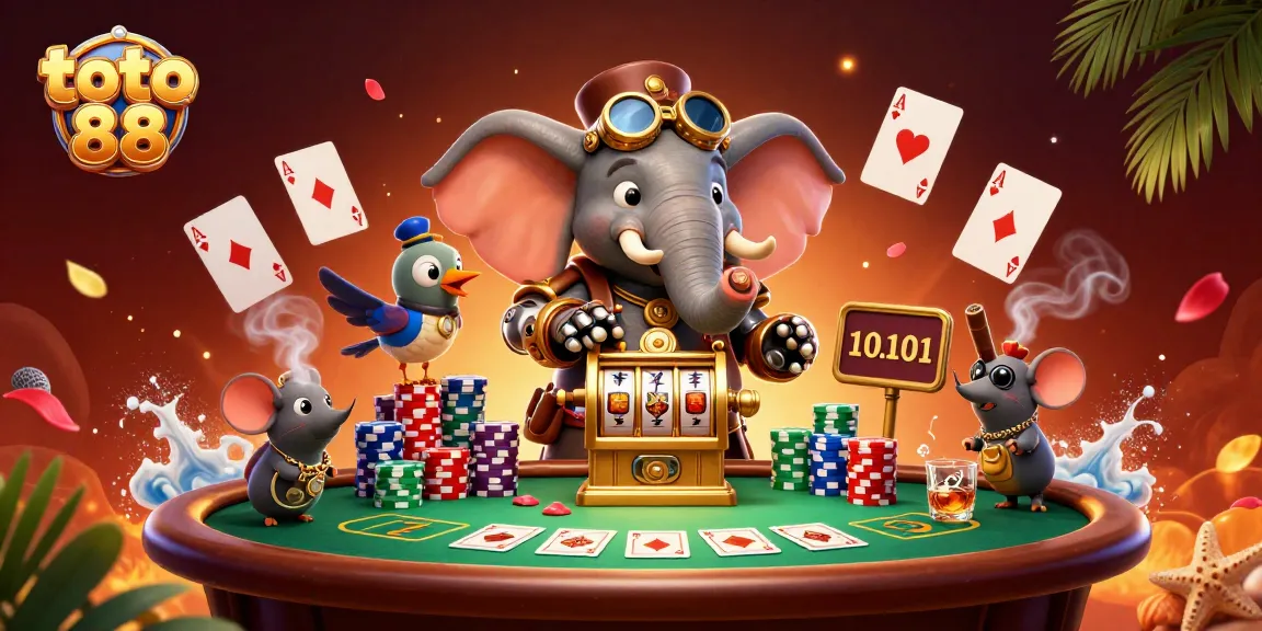 Experience exciting wins at toto 88 with vibrant casino-themed 3D illustration featuring engaging characters.