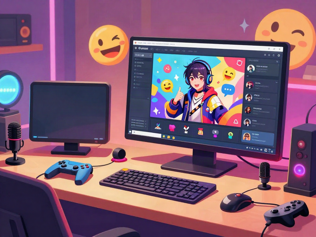 Vtuber rajawali77 berinteraksi dengan audiens di streaming langsung yang ceria dan penuh warna.