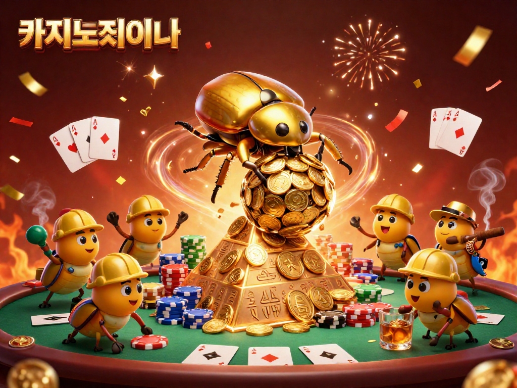 카지노사이트에서 황금 동물과 코인을 통해 카지노 바카라의 세계를 탐험하는 모습