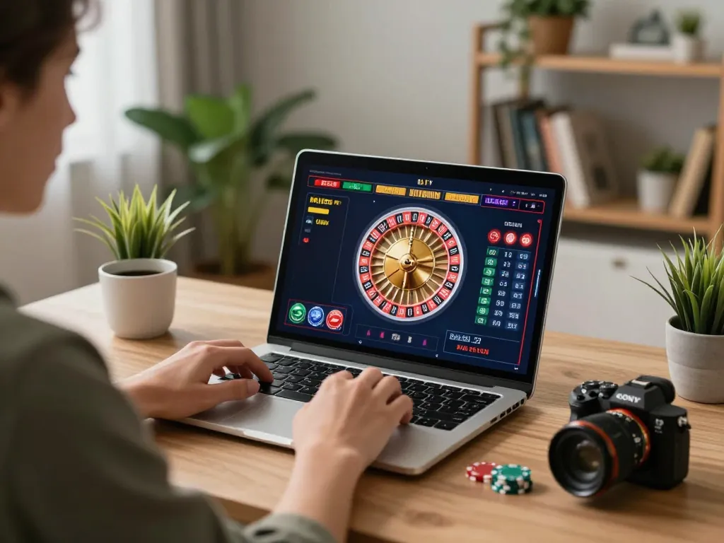 Engaging online gaming experience on a laptop with viral88 roulette interface showing bets placed