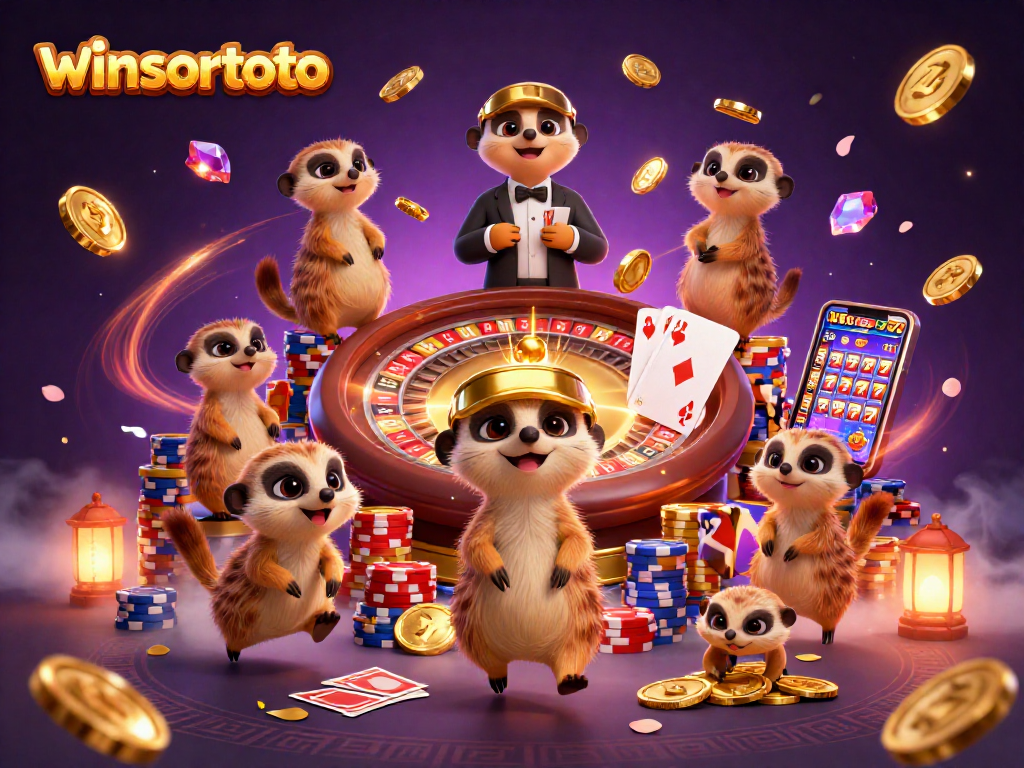 Menang di winsortoto dengan koloni meerkat bermain kasino yang meriah dan dinamis.