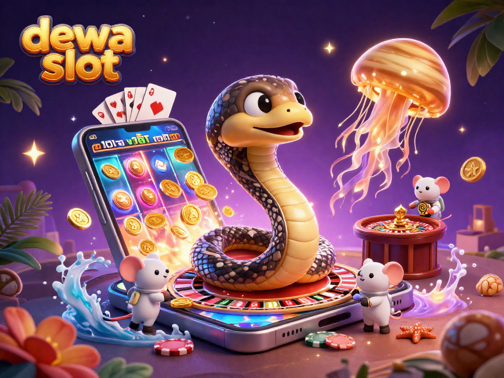Join the cosmic fun at dewa slot with astronaut mice betting on slots in a vibrant casino-themed galaxy!