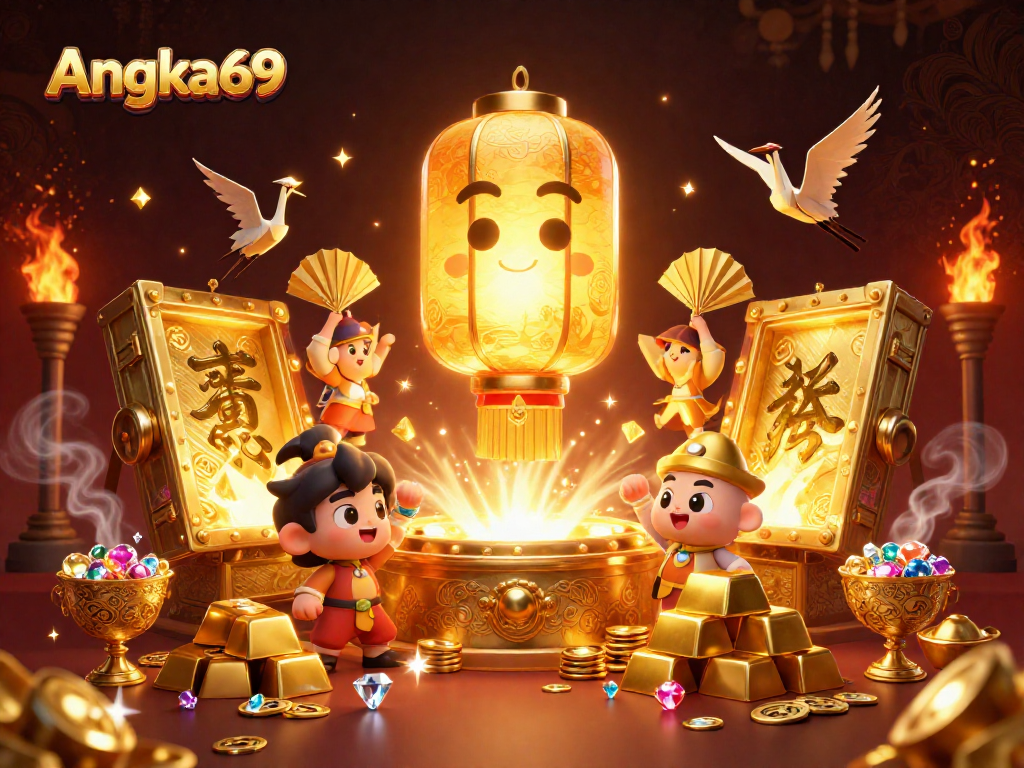 Experience Angka69 with exciting gameplay amidst glowing treasures and vibrant scenes.