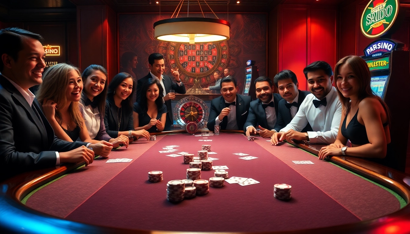 SODO CASINO poker game scene with players, cards, and chips in an exciting atmosphere.