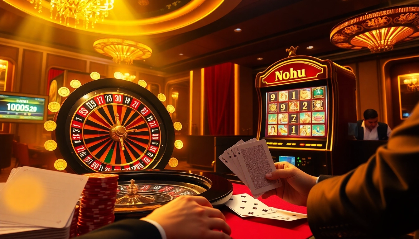 Experience thrilling online gambling at nohu.forsale with vibrant casino elements and live dealer action.