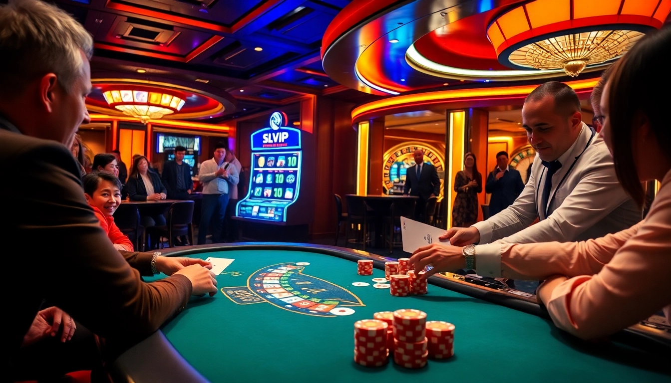 Experience the excitement of SLVIP gaming with vibrant poker action and elegant casino ambiance.