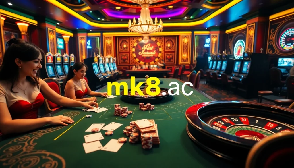 Enjoying exhilarating gameplay at the casino, inspired by https://mk8.ac/ hosting thrilling poker and slot actions.