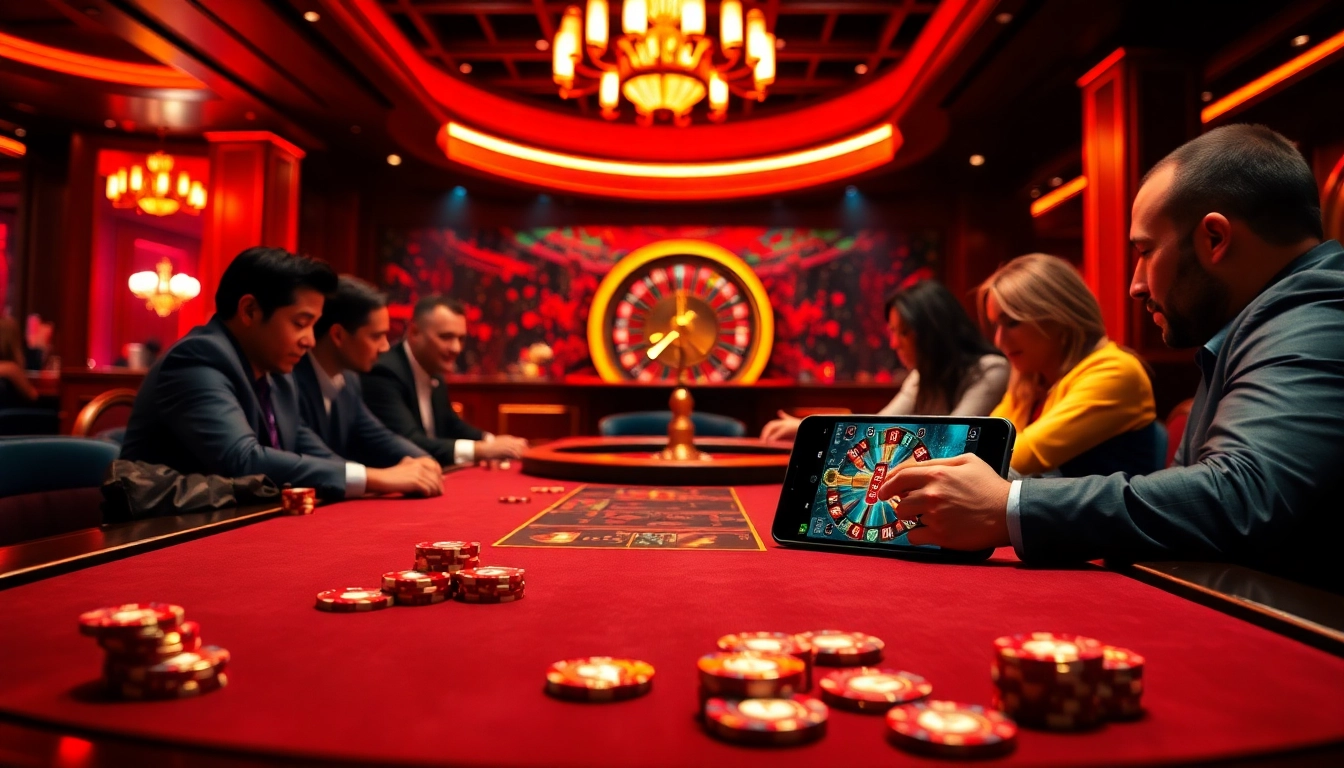 The 22JL app showcases an engaging poker scene with players and vibrant casino elements.