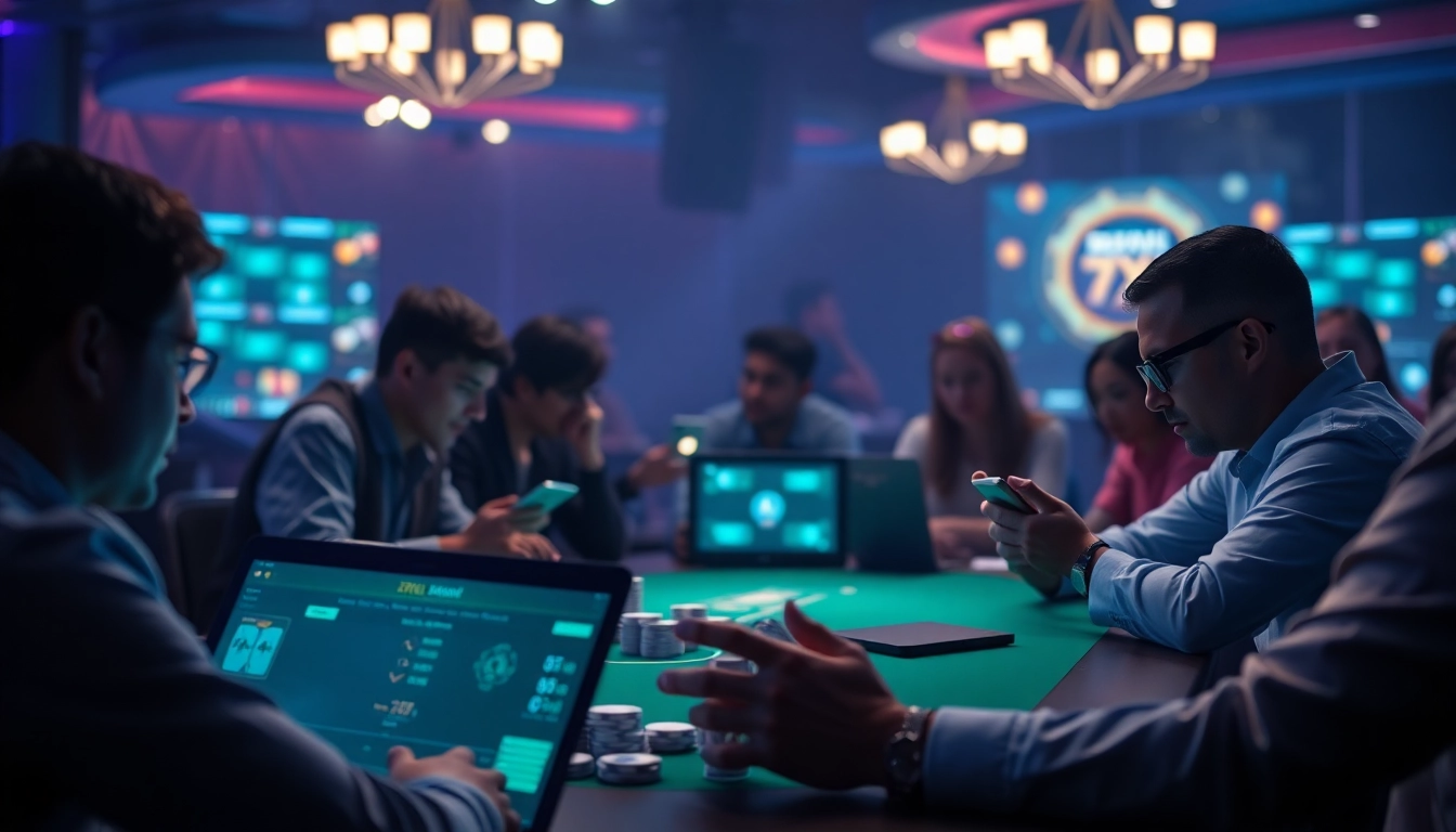 משחק פוקר אונליין מרגש ב-7XL עם שחקנים במכשירים שונים.