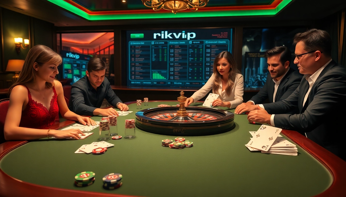 Experience the thrill of rikvip with immersive gameplay on a luxurious casino table.