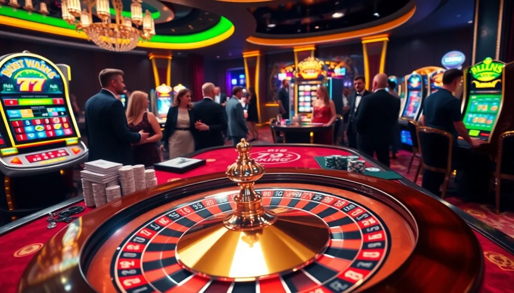 Experience high-stakes gaming with 79 king in this vibrant casino scene featuring roulette and poker.