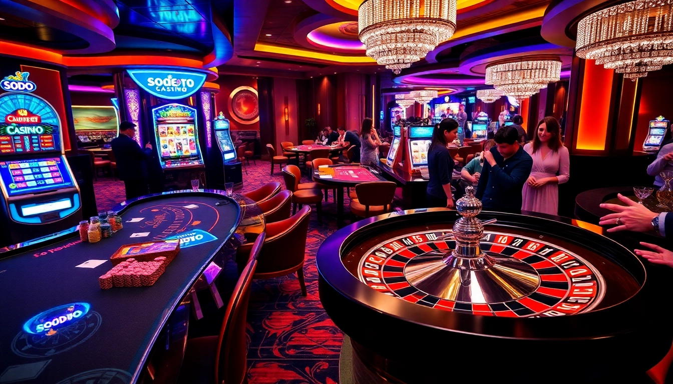 SODO CASINO players enjoying an exciting game at a luxurious blackjack table.