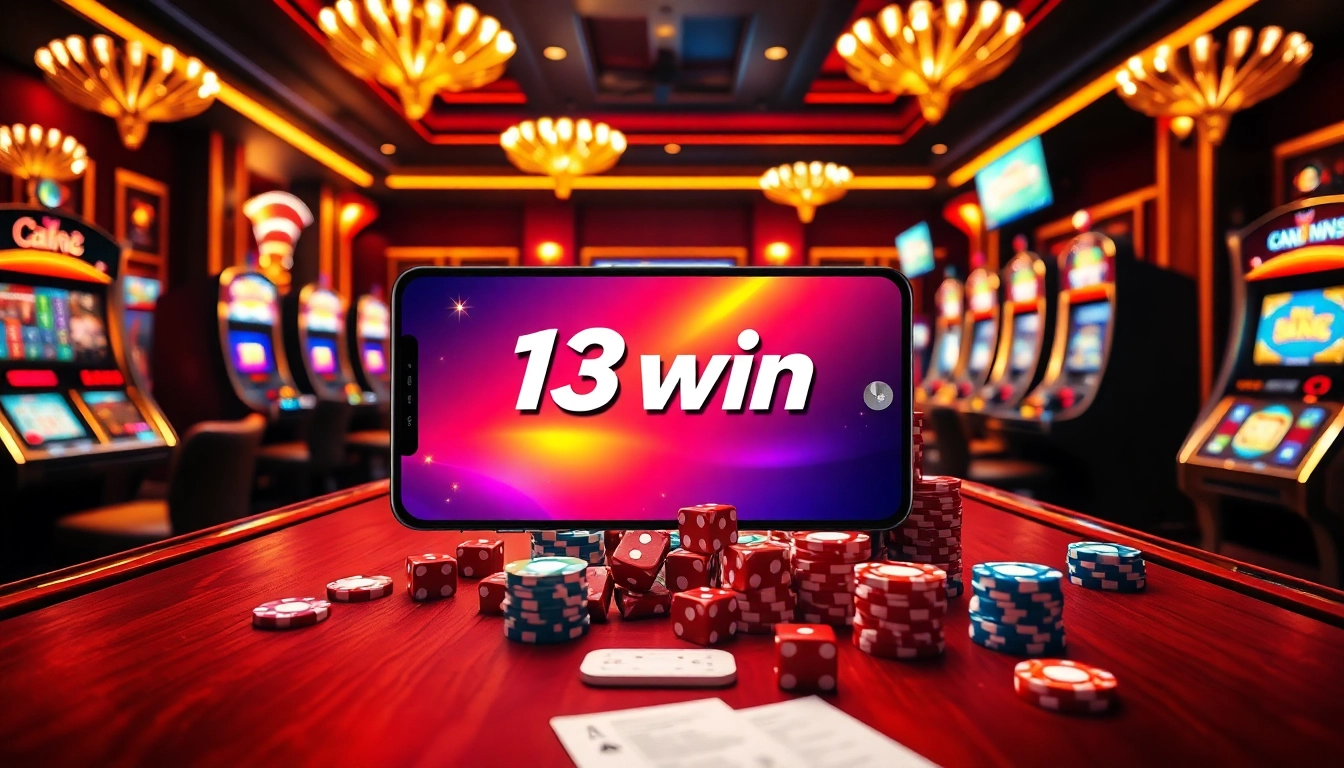 A player enjoying a thrilling moment at 13win casino table with chips and cards in front.