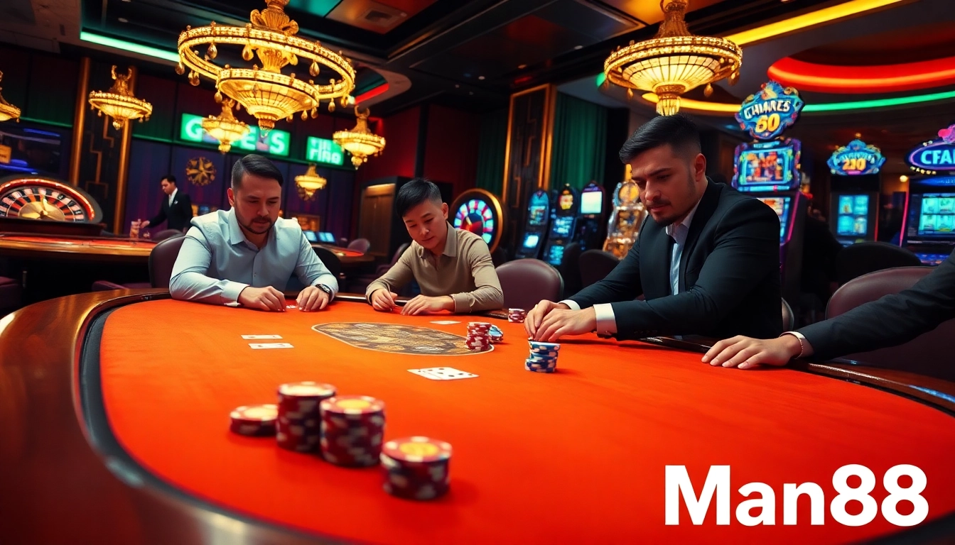 Man88 offers thrilling poker experiences with luxury decor and vibrant gameplay.