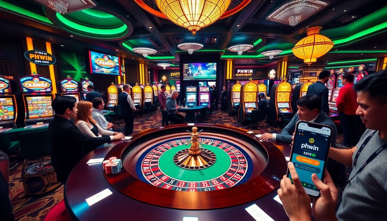 Experience thrilling casino action with phwin app on a vibrant gaming table.