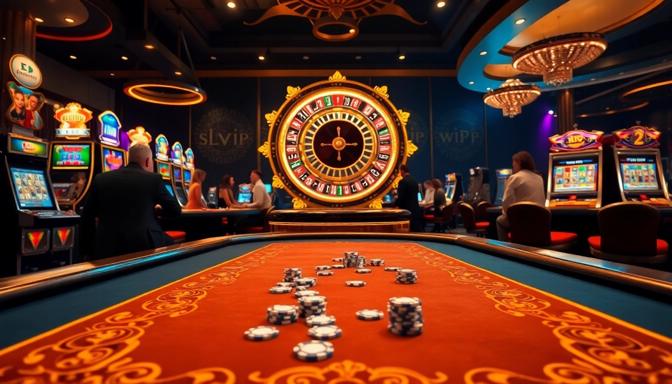 Experience exciting gameplay at https://slvip1.com.ph/ with vibrant casino scenes and thrilling poker action.