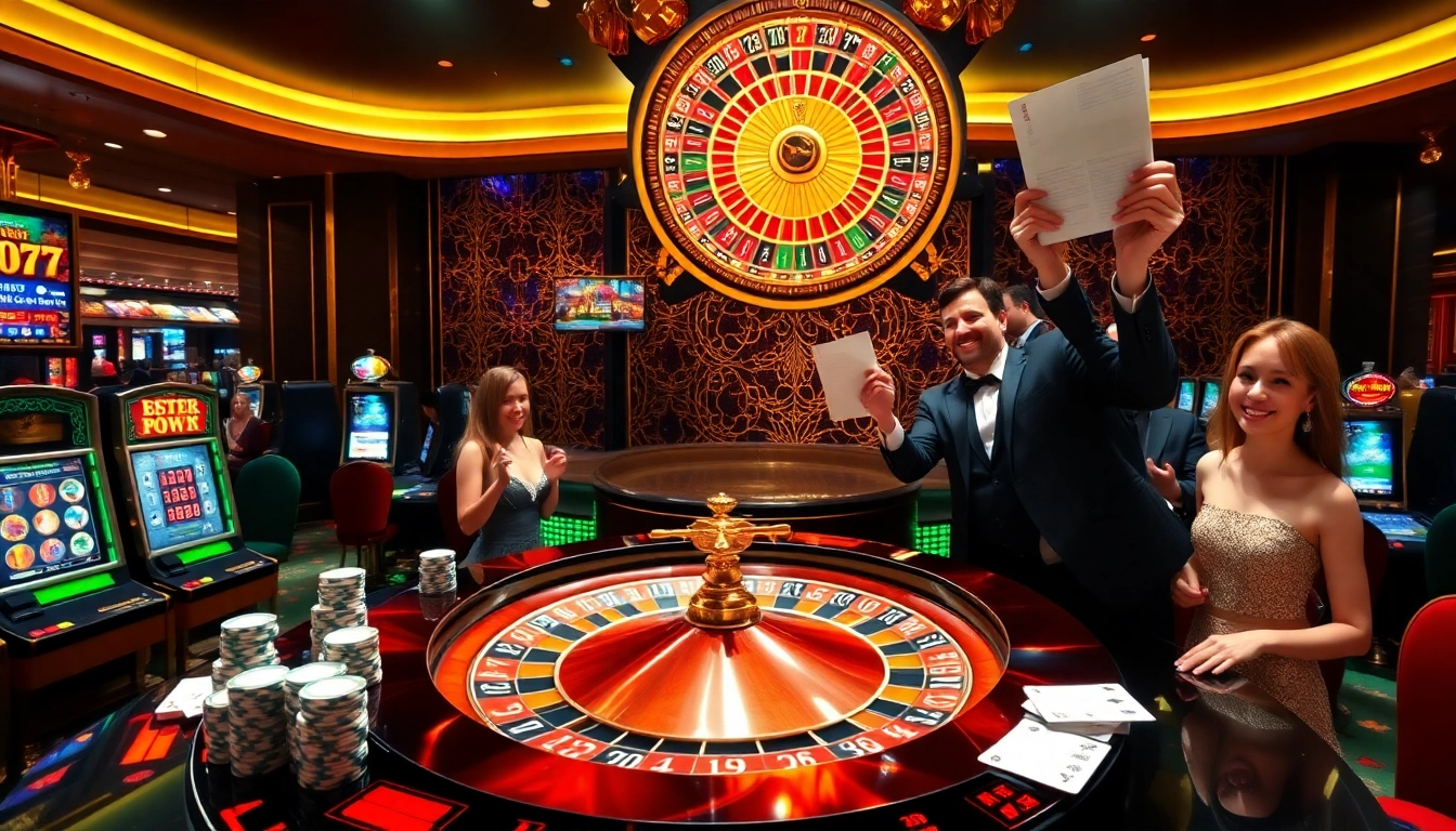 Experience the thrill of gambling at RR88 with vibrant casino tables and excited players.