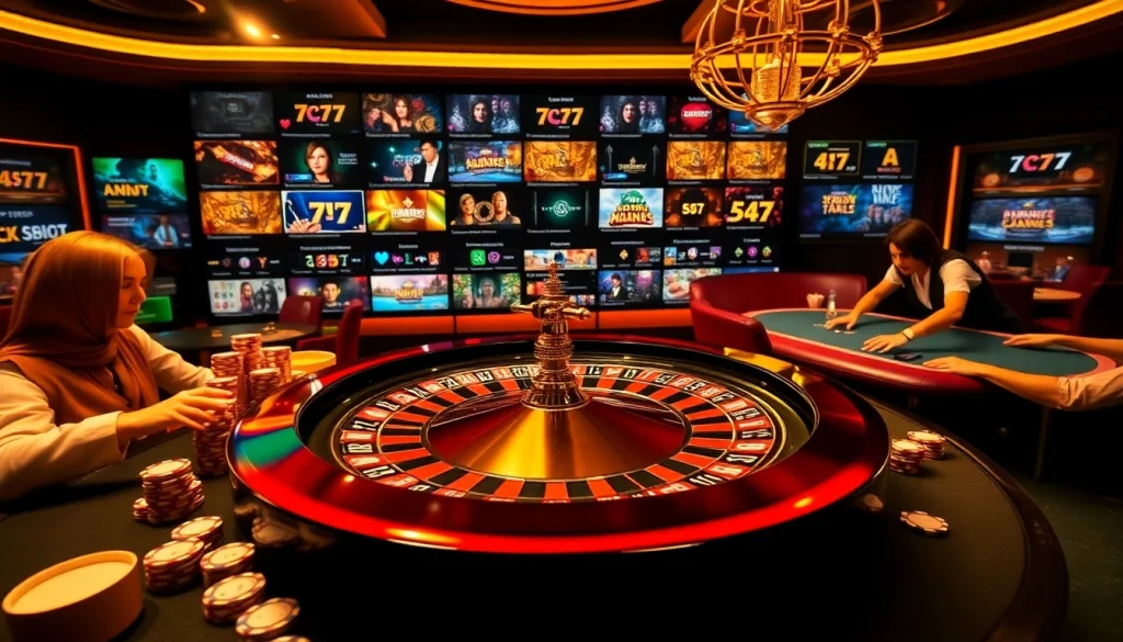 Experience the thrill of 7C77 online casino gaming with glamorous roulette and vibrant action.