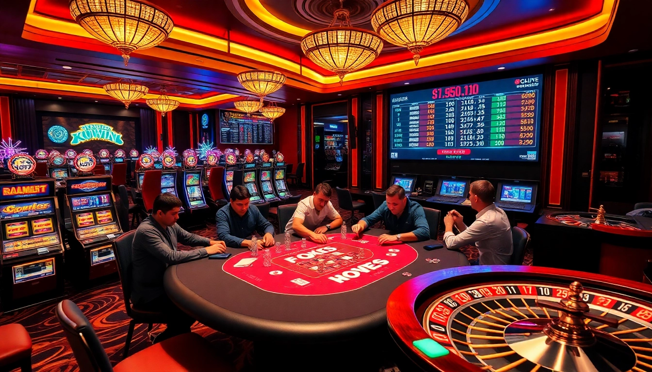 Experience the thrilling atmosphere at https://kuwinblog.com/ with lively poker games and vibrant slot machines.