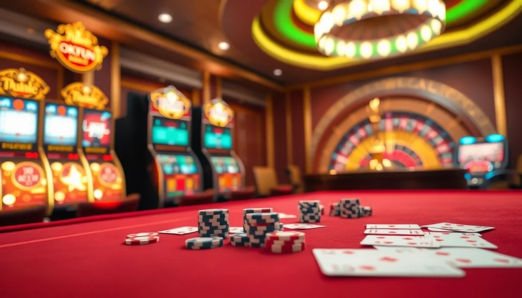 Engage in thrilling gameplay as you navigate đăng nhập okfun at an elegant casino.