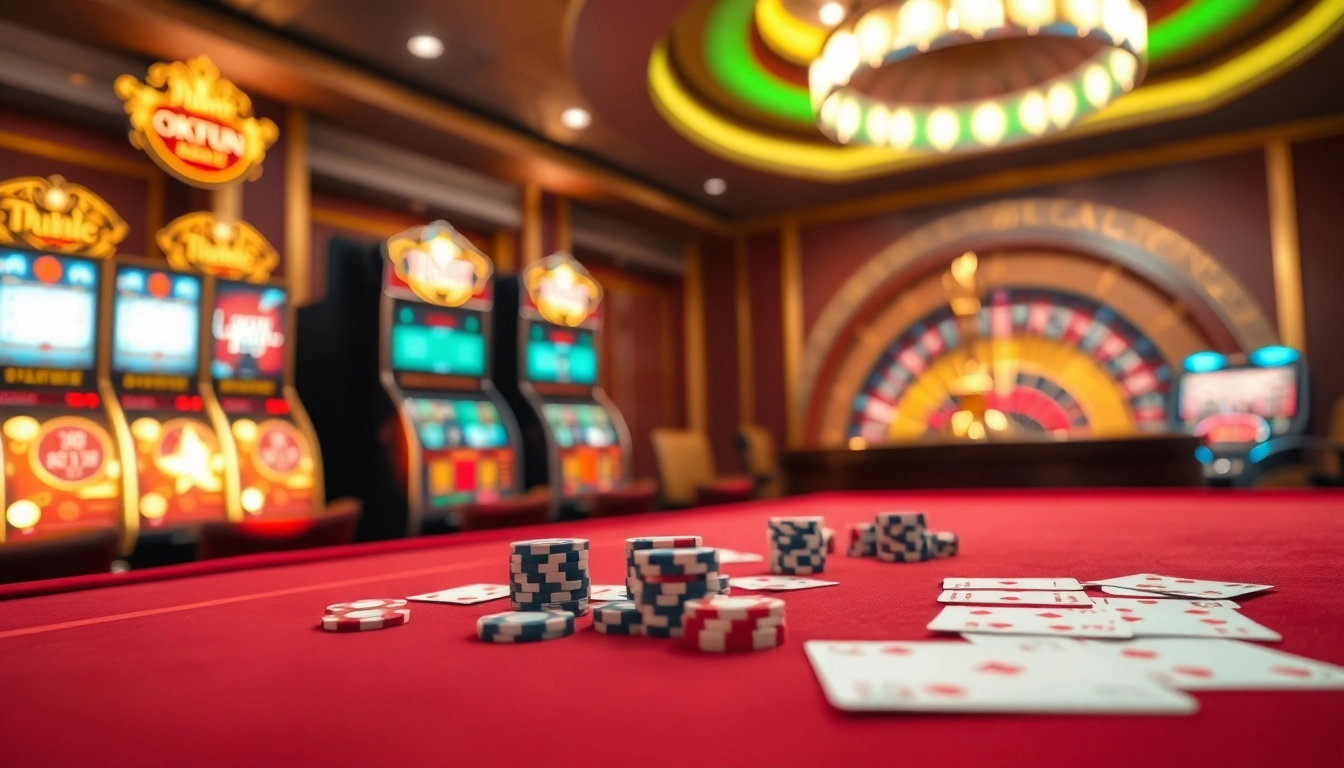 Engage in thrilling gameplay as you navigate đăng nhập okfun at an elegant casino.
