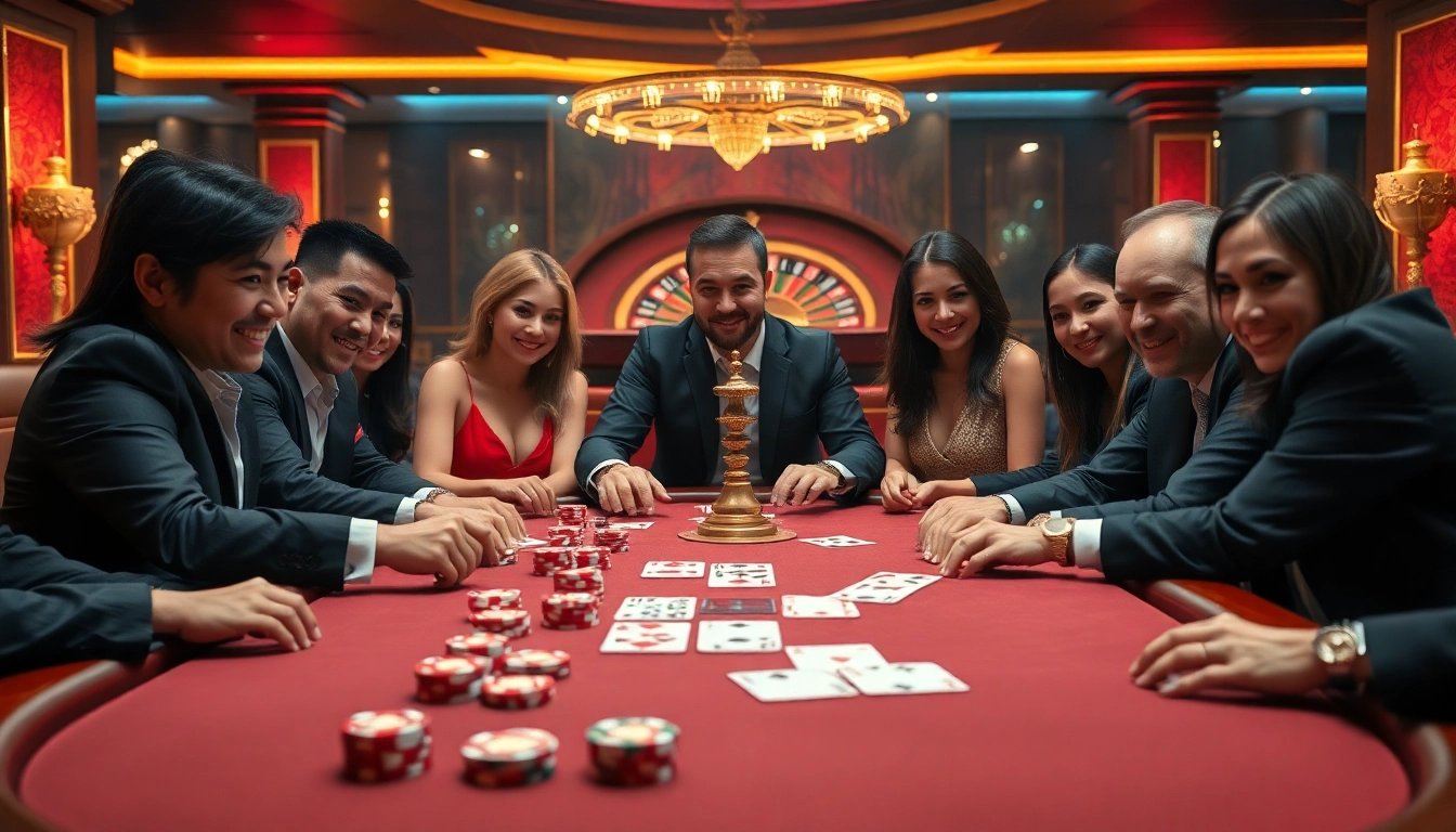 Nohuu.org showcases a vibrant poker game, featuring luxurious chips and a roulette wheel in a high-stakes casino environment.