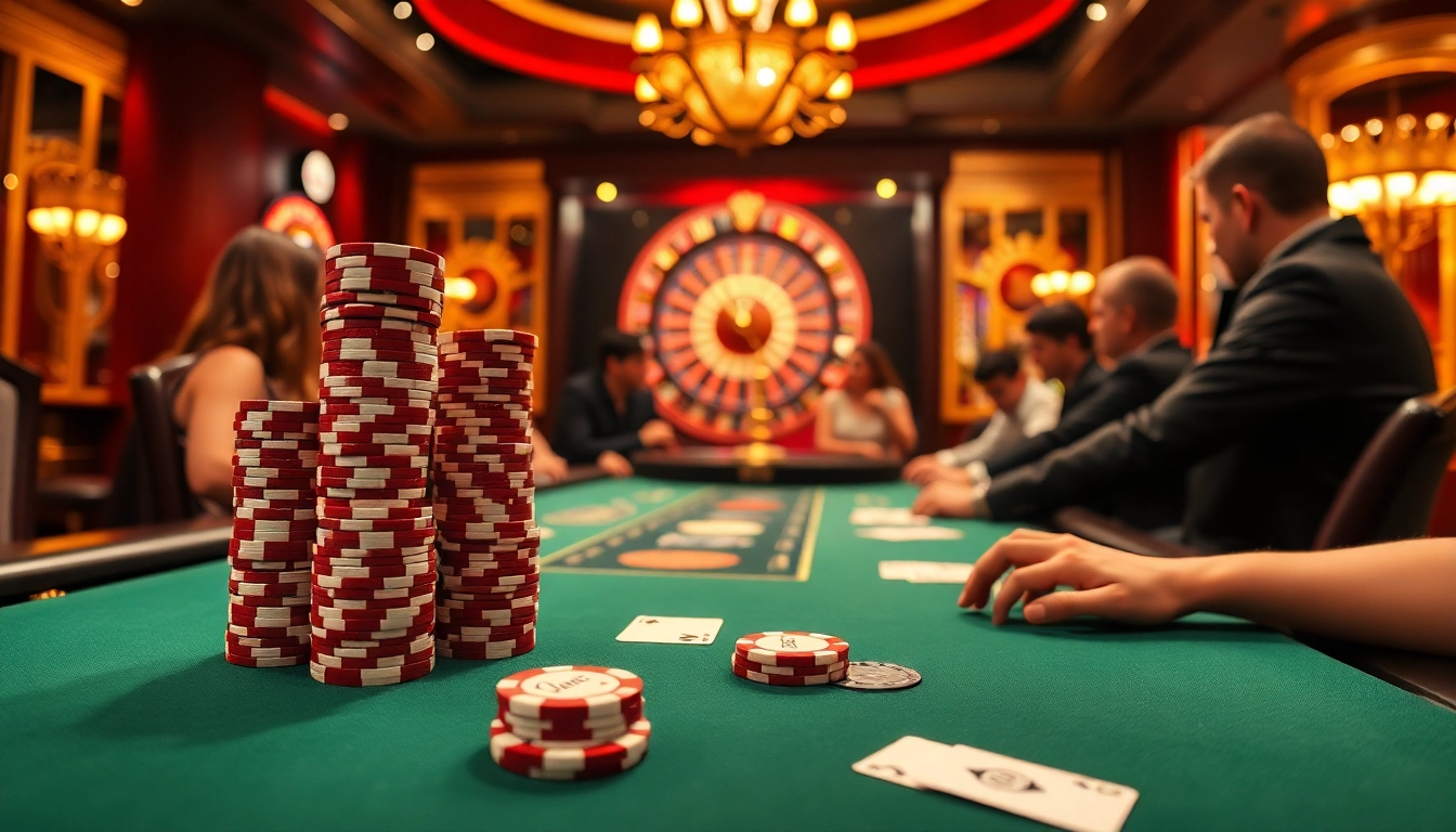 Exciting poker table showdown at https://c168.voto/ with vibrant chips and intense players.