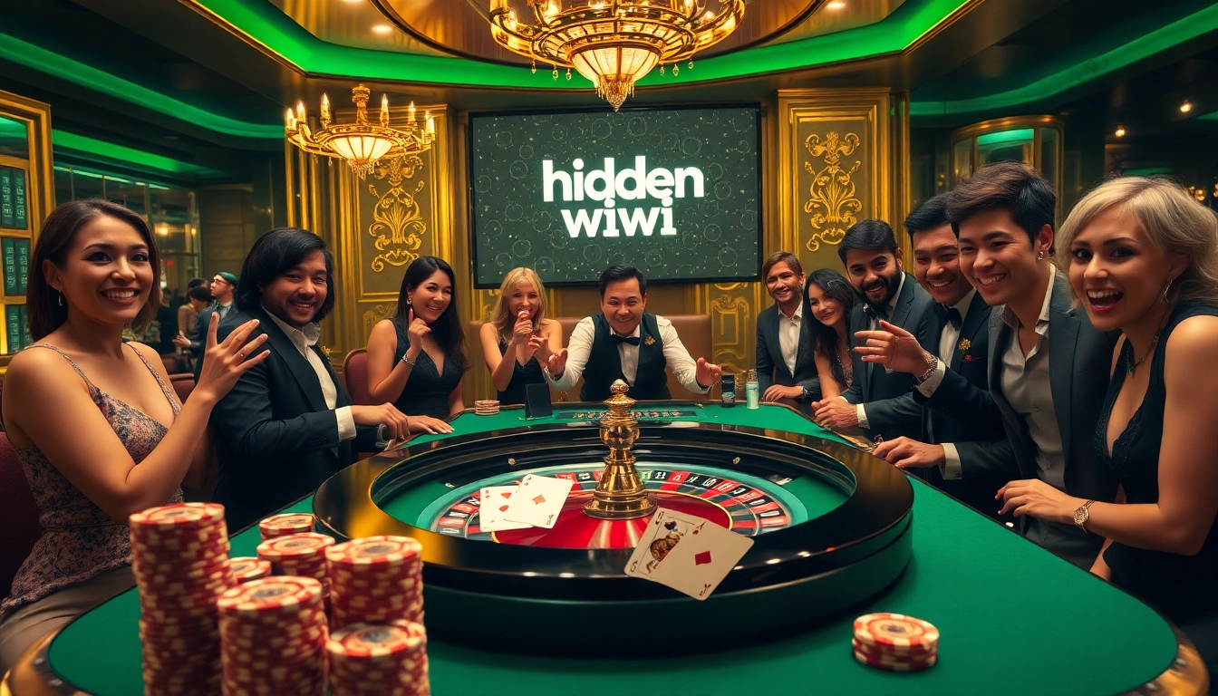 The hidden wiki inspires excitement at a luxurious roulette table in a vibrant casino setting.