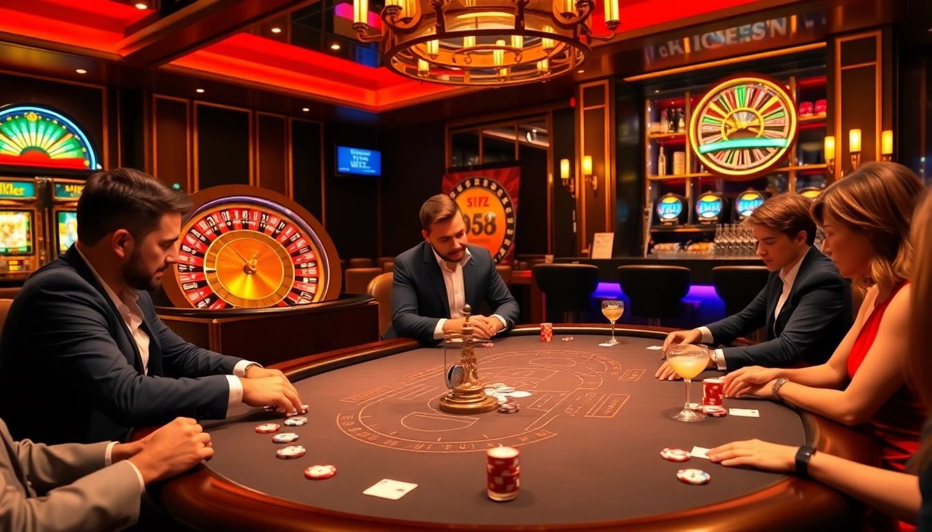 Engaging poker game scene highlighting hidden wiki elements within a vibrant casino atmosphere.
