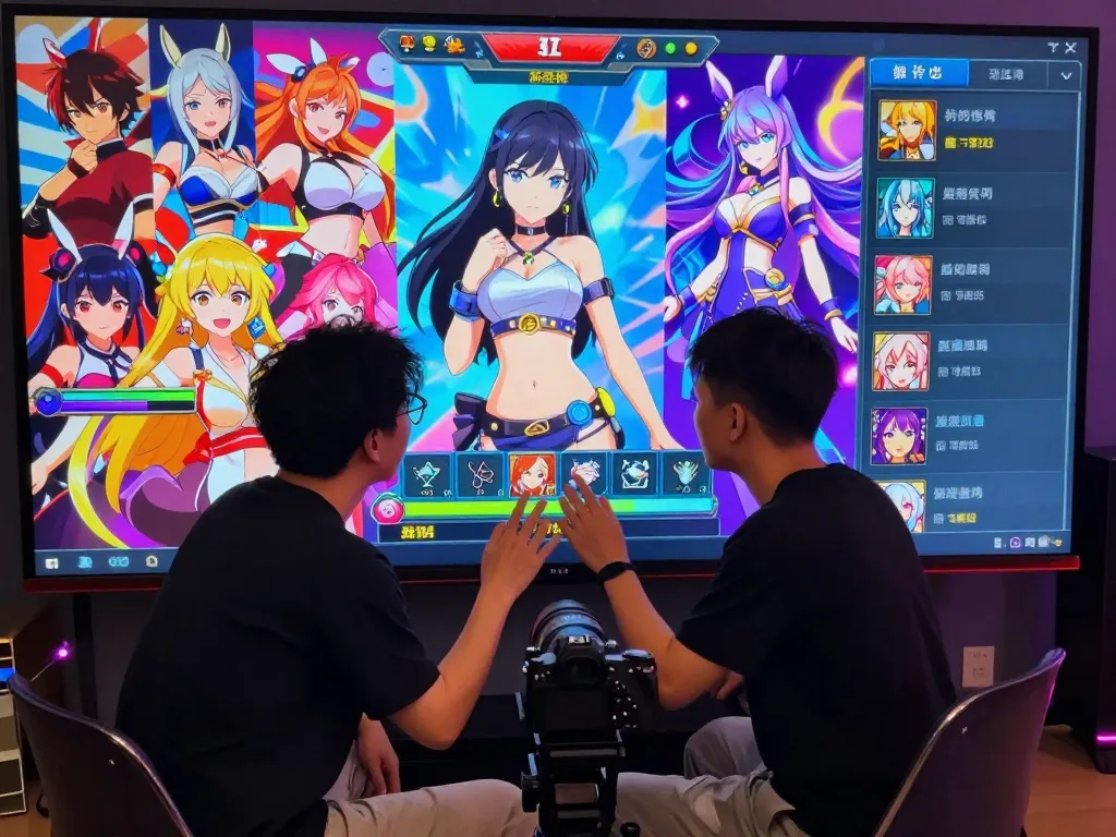 Interactive gaming characters from popular sex games create an immersive online atmosphere.