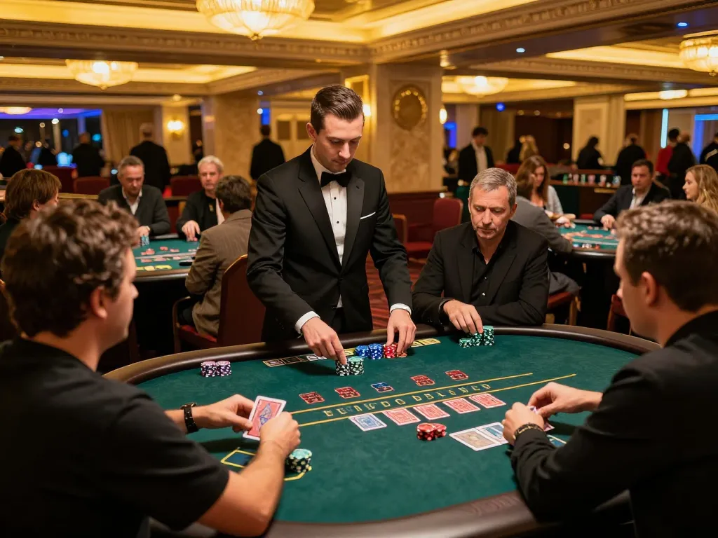 F168 players enjoying a vibrant blackjack game at a luxury casino table