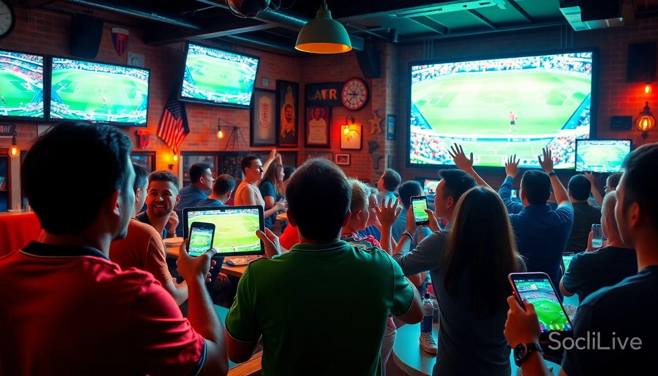 Socolive.com.co showcases lively soccer streaming with enthusiastic fans enjoying high-quality matches in an engaging atmosphere.