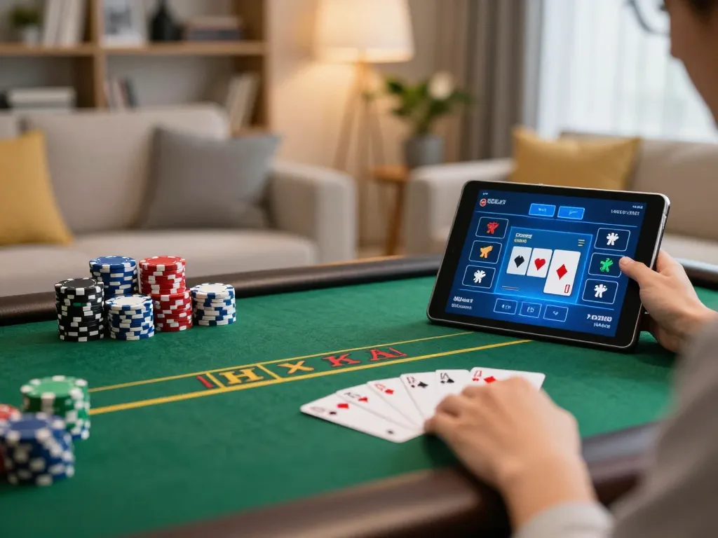 Play poker online at taixiusunwin.art in a cozy living room setting.