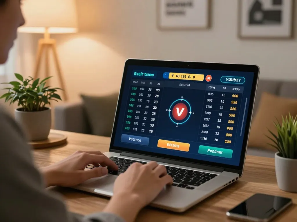 open88 user strategizing in online sports betting session at home desk.