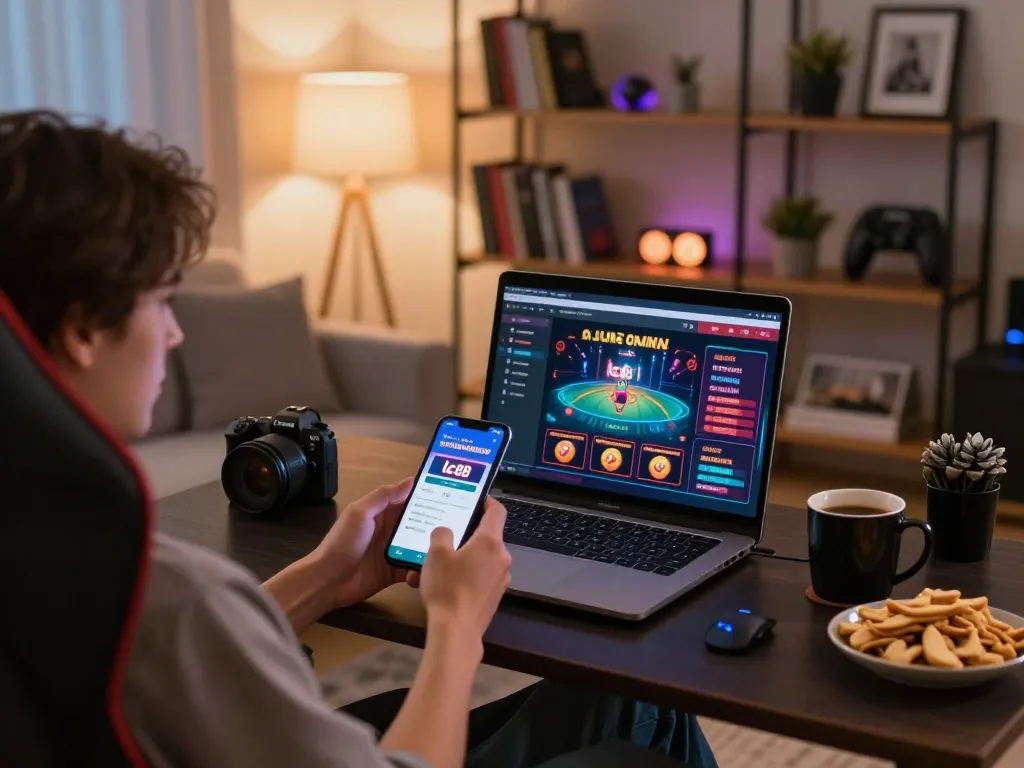 Experience engaging gameplay with lc88 best gaming app on a stylish laptop and smartphone.