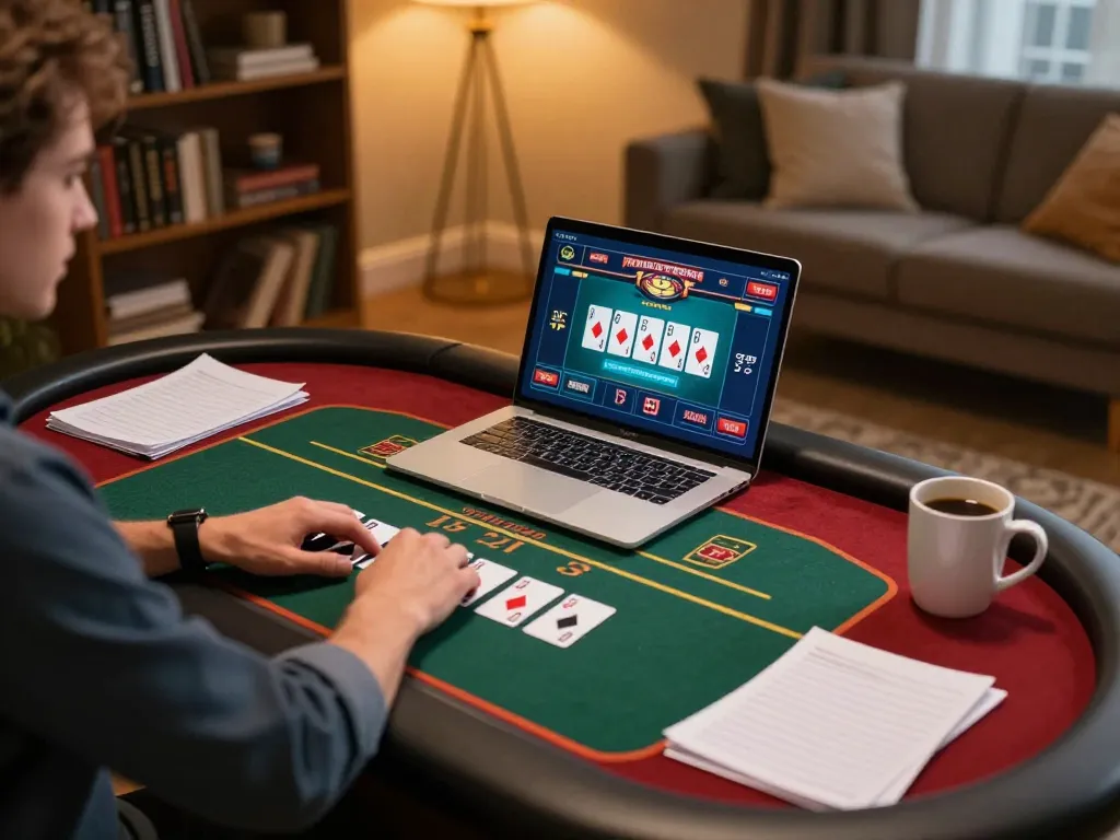 Engaging online gaming scene with 98wincom interface, showcasing strategic gameplay and cozy atmosphere.