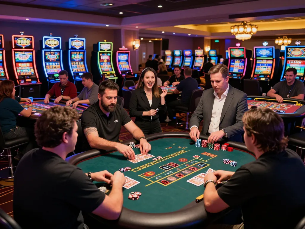 Players enjoying dynamic casino games at 888vi, showcasing excitement in gameplay and vibrant atmosphere.