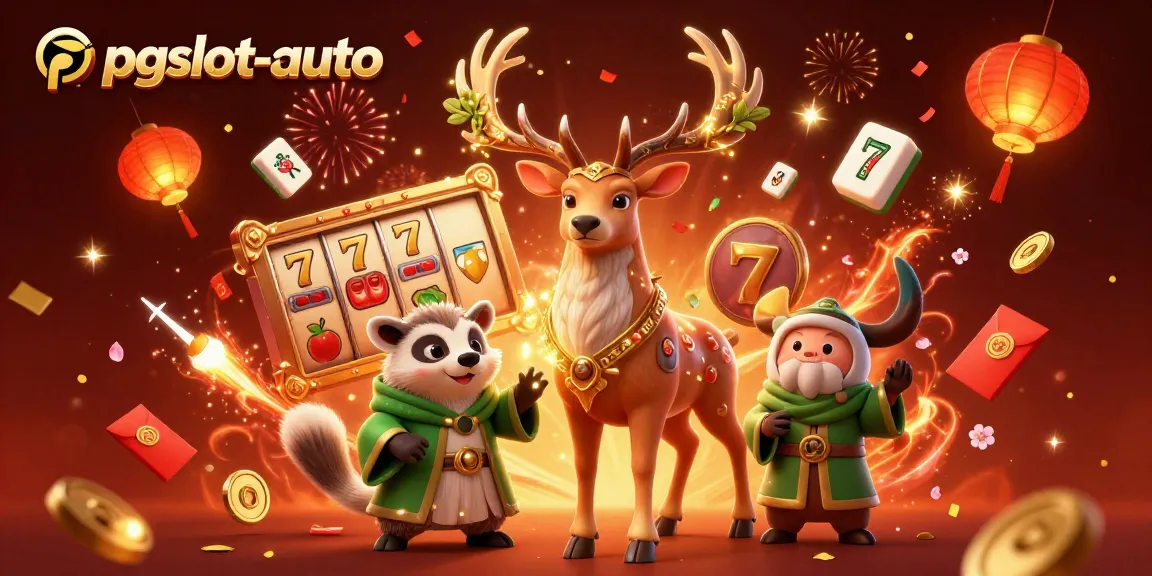 Experience thrilling wins with pgslot-auto as colorful game elements burst around the druid stag and wise badger.