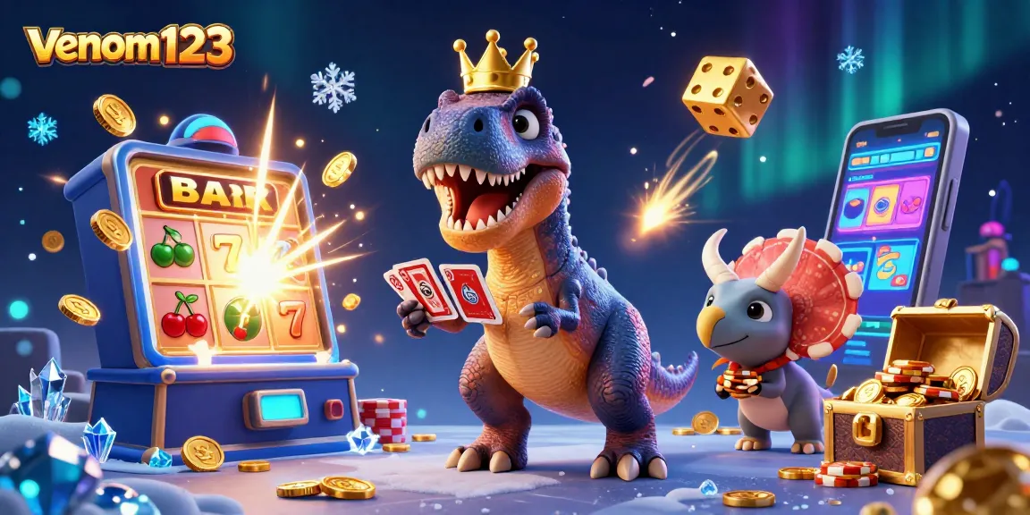 VENOM123 mempersembahkan momen mengesankan dengan dinosaurus bermain slot online.